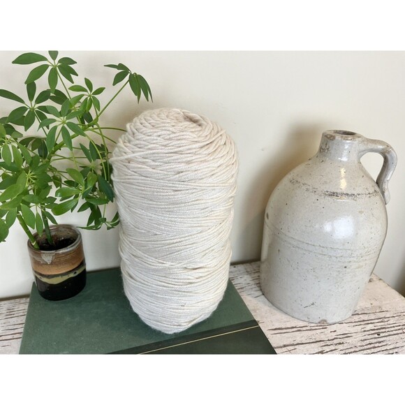 Vintage Large Wool Spool /Off White Country / Farmhouse Decor & Function 12”x5” - Picture 2 of 6